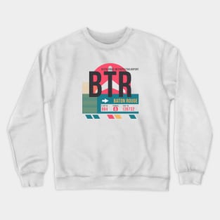 Baton Rouge (BTR) Airport // Sunset Baggage Tag Crewneck Sweatshirt